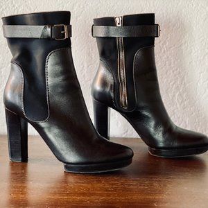 Lanvin Black Leather Heeled Ankle Boots